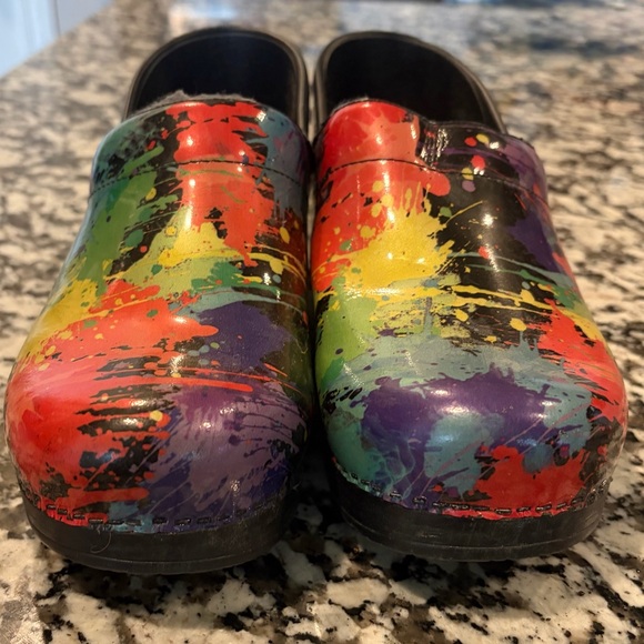 Dansko Shoes - Dansko 39 paint splatter clogs